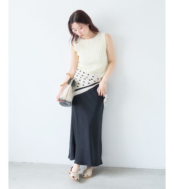  「ボートネックノースリリブニット」|ニット・セーター|