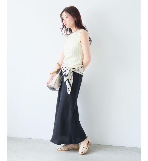  「ボートネックノースリリブニット」|ニット・セーター|