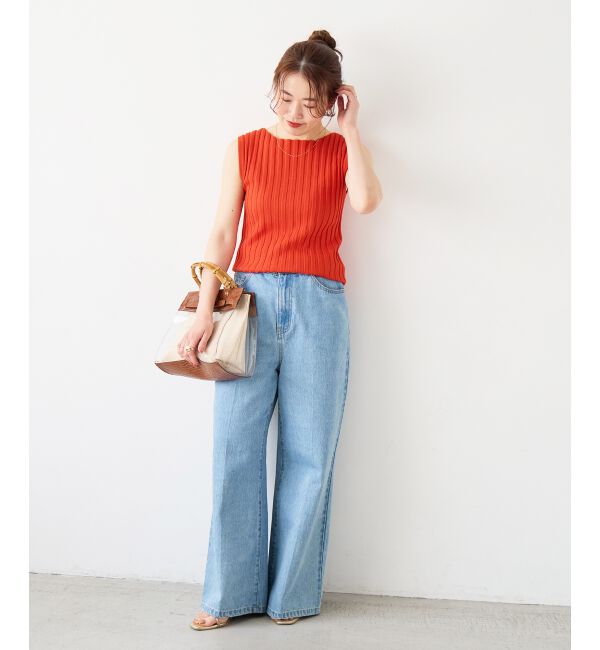  「ボートネックノースリリブニット」|ニット・セーター|