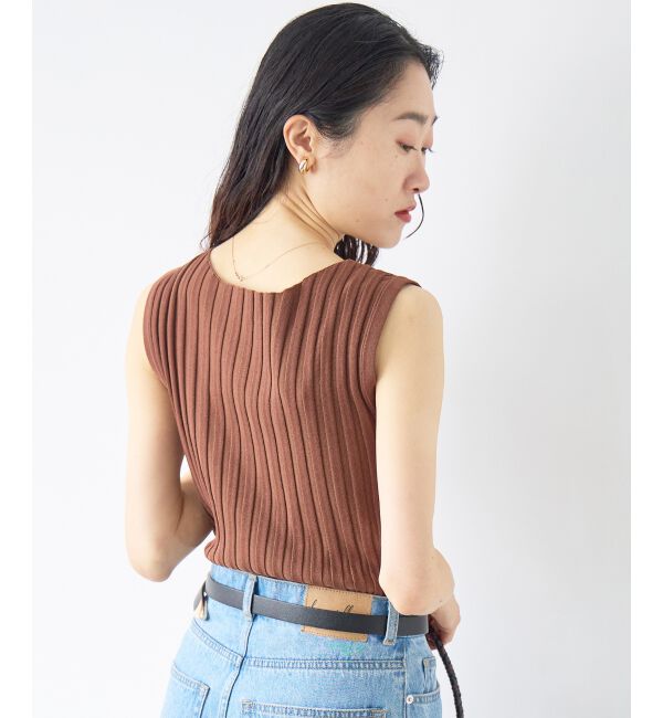  「ボートネックノースリリブニット」|ニット・セーター|