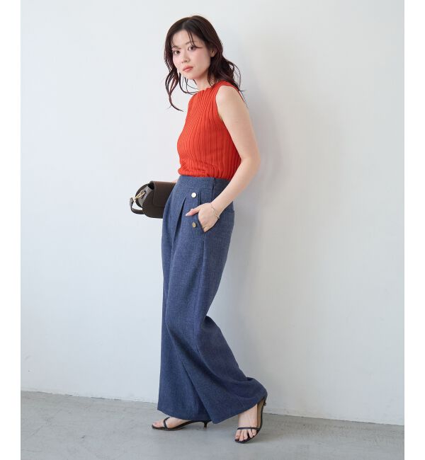  「ボートネックノースリリブニット」|ニット・セーター|