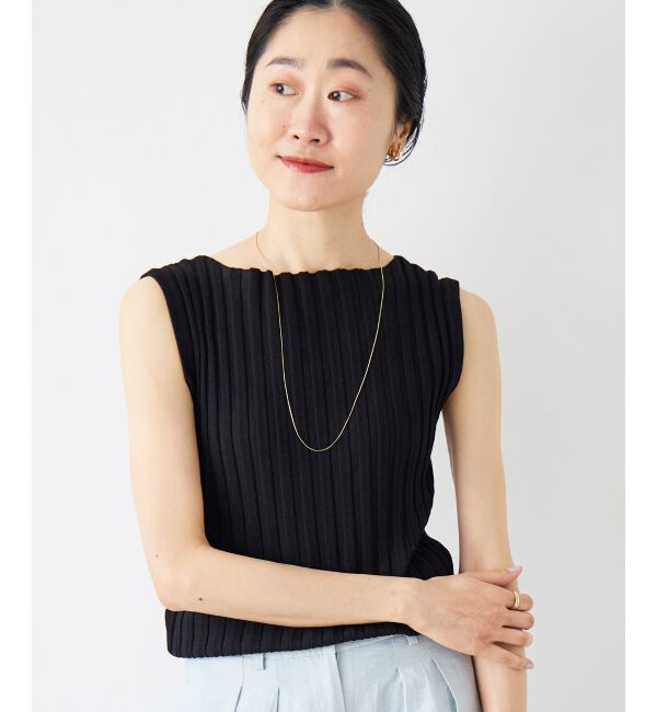  「ボートネックノースリリブニット」|ニット・セーター|