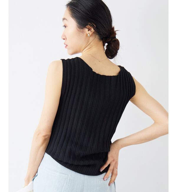  「ボートネックノースリリブニット」|ニット・セーター|