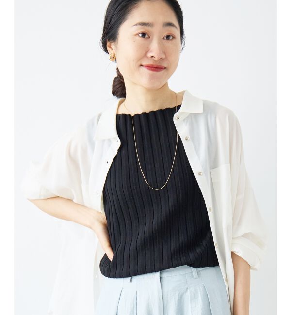  「ボートネックノースリリブニット」|ニット・セーター|