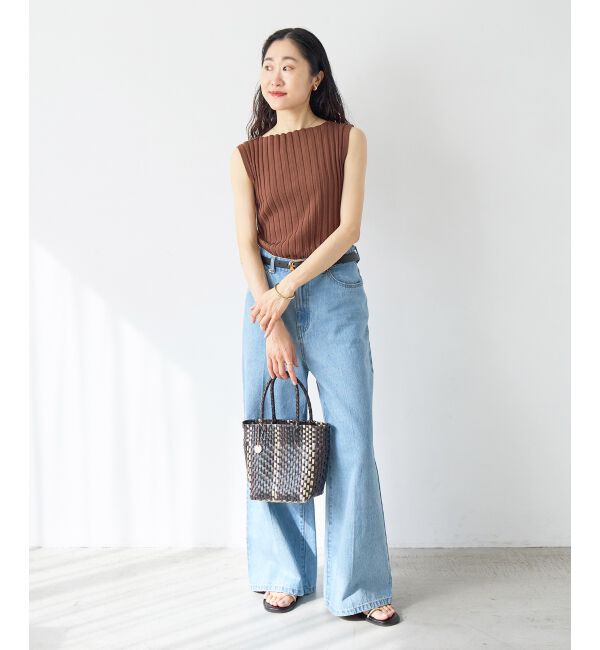  「ボートネックノースリリブニット」|ニット・セーター|