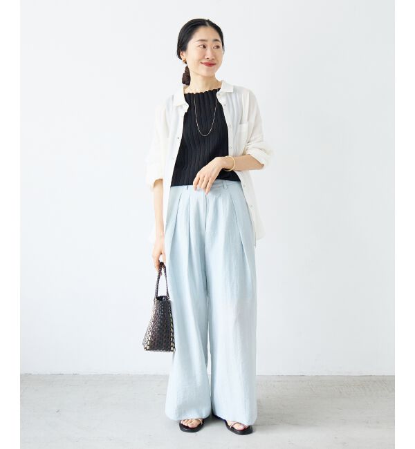  「ボートネックノースリリブニット」|ニット・セーター|