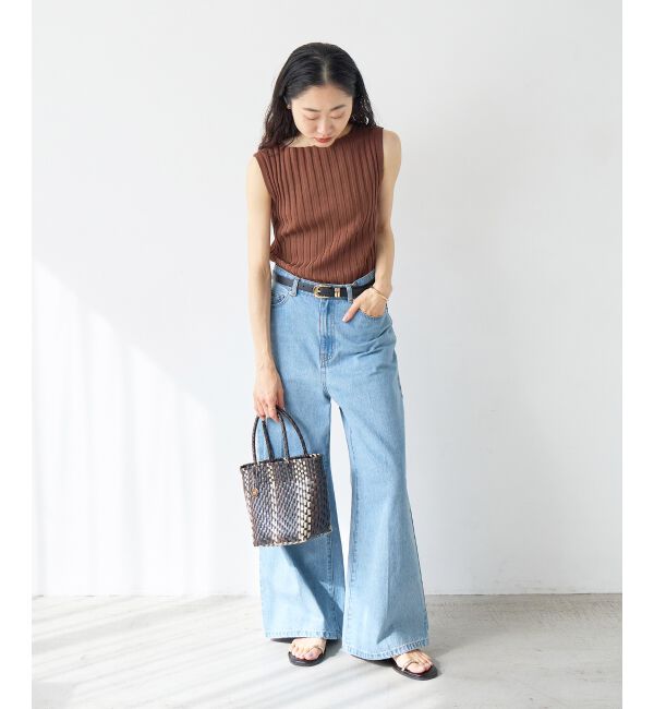  「ボートネックノースリリブニット」|ニット・セーター|