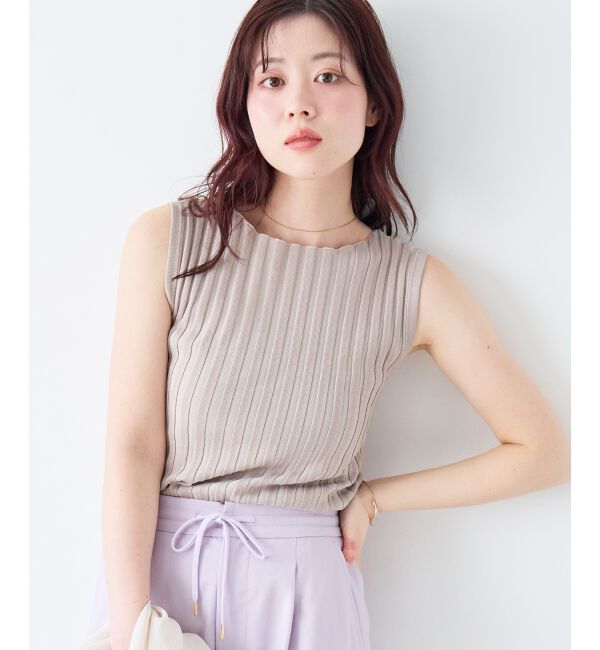  「ボートネックノースリリブニット」|ニット・セーター|ｸﾞﾚｰｼﾞｭ