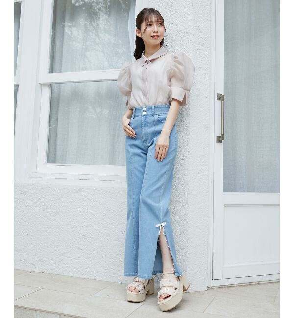 MAJESTICLEGON「パールスリットデニム」|デニム|