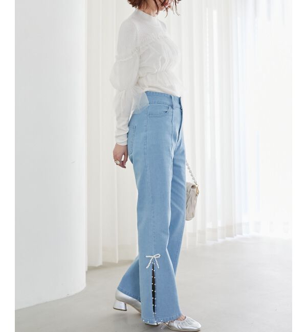 MAJESTICLEGON「パールスリットデニム」|デニム|