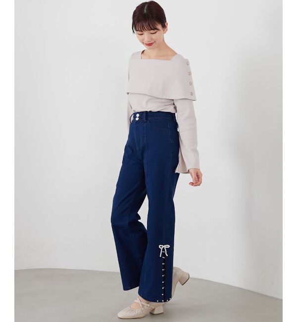 MAJESTICLEGON「パールスリットデニム」|デニム|