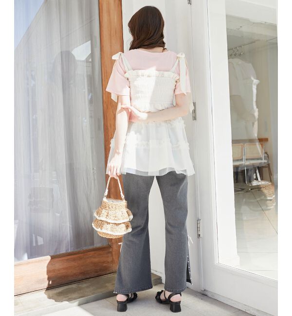 MAJESTICLEGON「パールスリットデニム」|デニム|