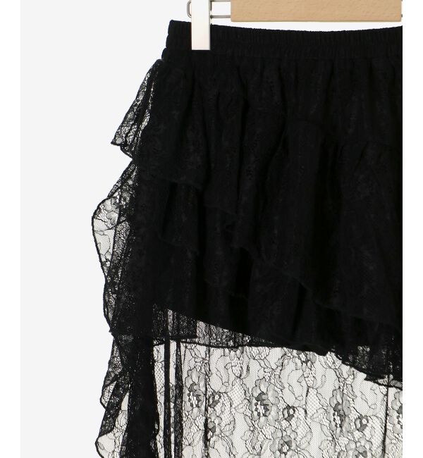  「アシメレースミニスカパン」|スカート|