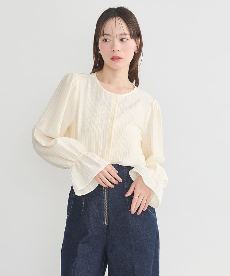 earth music&ecology「2WAYスクエアラッフルカラーブラウス」|シャツ・ブラウス|