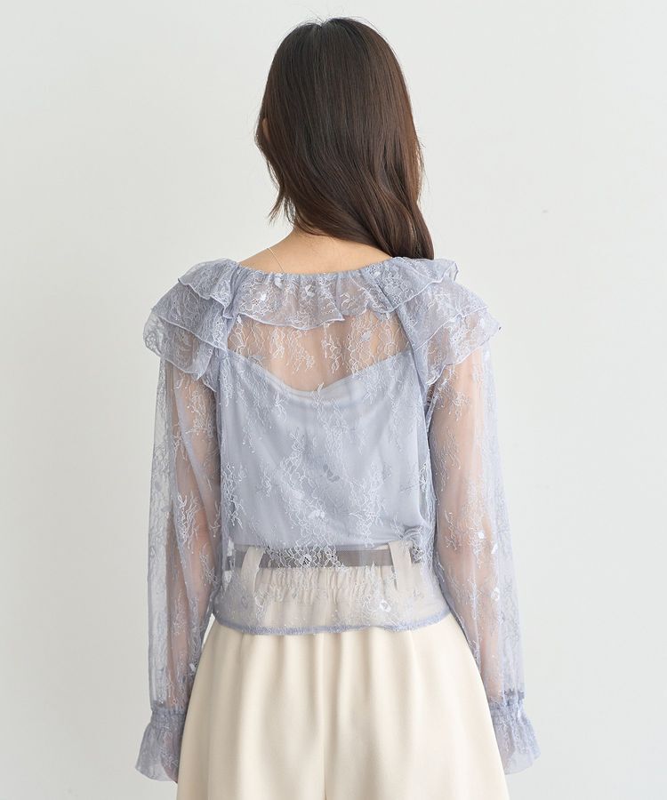 earth music&ecology「SET2点ラッフルレースブラウス＋キャミソール」|シャツ・ブラウス|