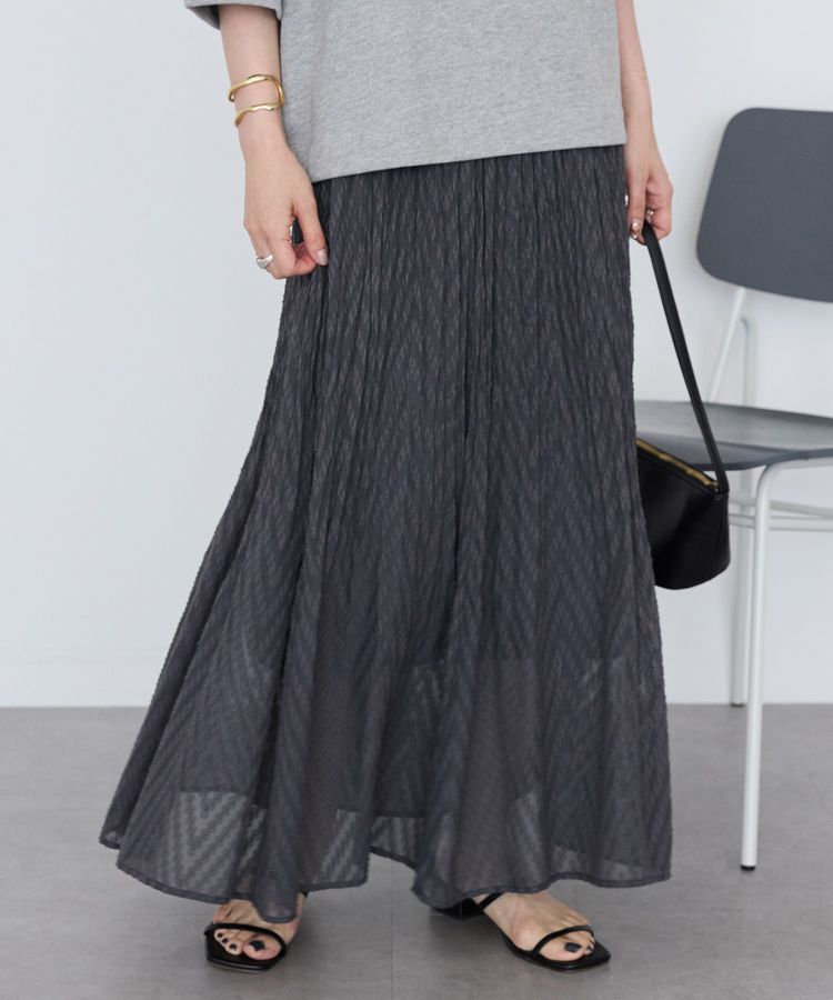 AMERICAN HOLIC「カットジャガードプリーツスカート」|スカート|Charcoal Gray