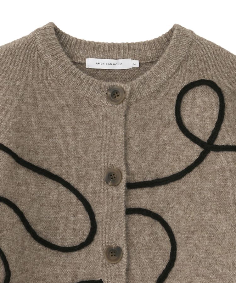 AMERICAN HOLIC「コード刺繍ショートカーディガン」|カーディガン|