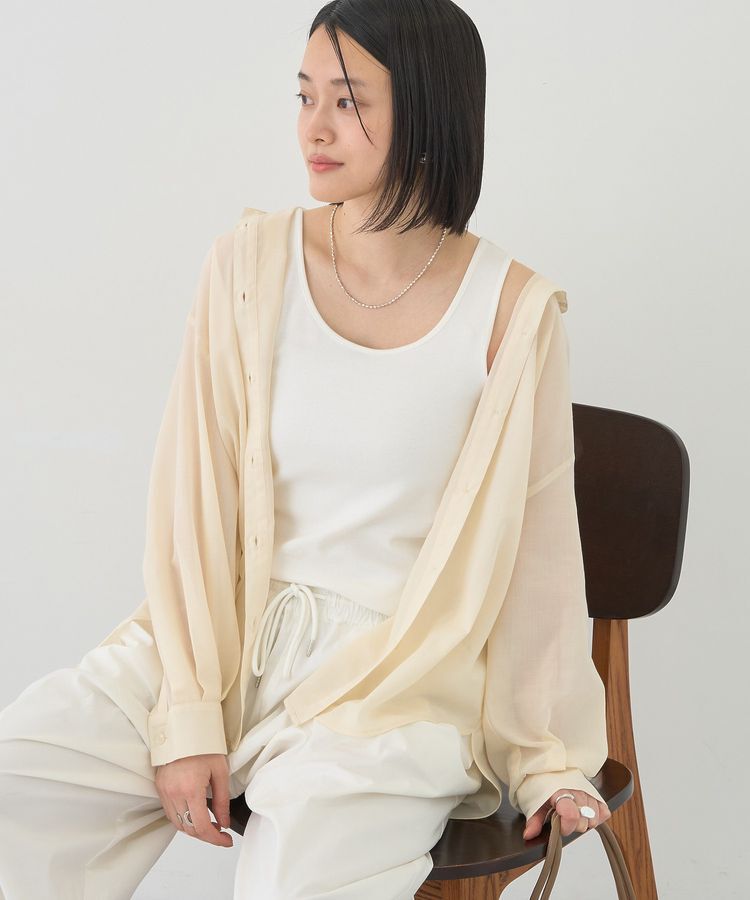 AMERICAN HOLIC「【接触冷感・UVカット】Uネックタンクトップ」|キャミソール|Off White