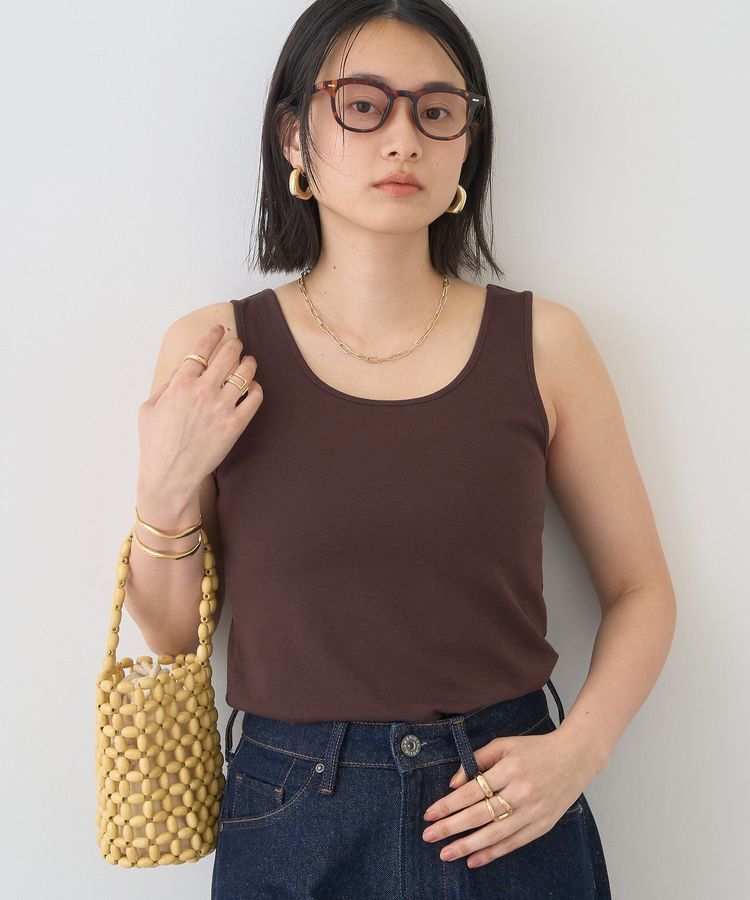 AMERICAN HOLIC「【接触冷感・UVカット】Uネックタンクトップ」|キャミソール|Brown