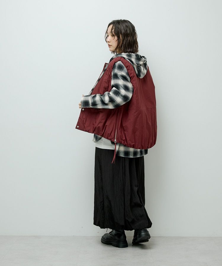 Green Parks「サイドZIP中綿コクーンベスト」|ベスト・ジレ|