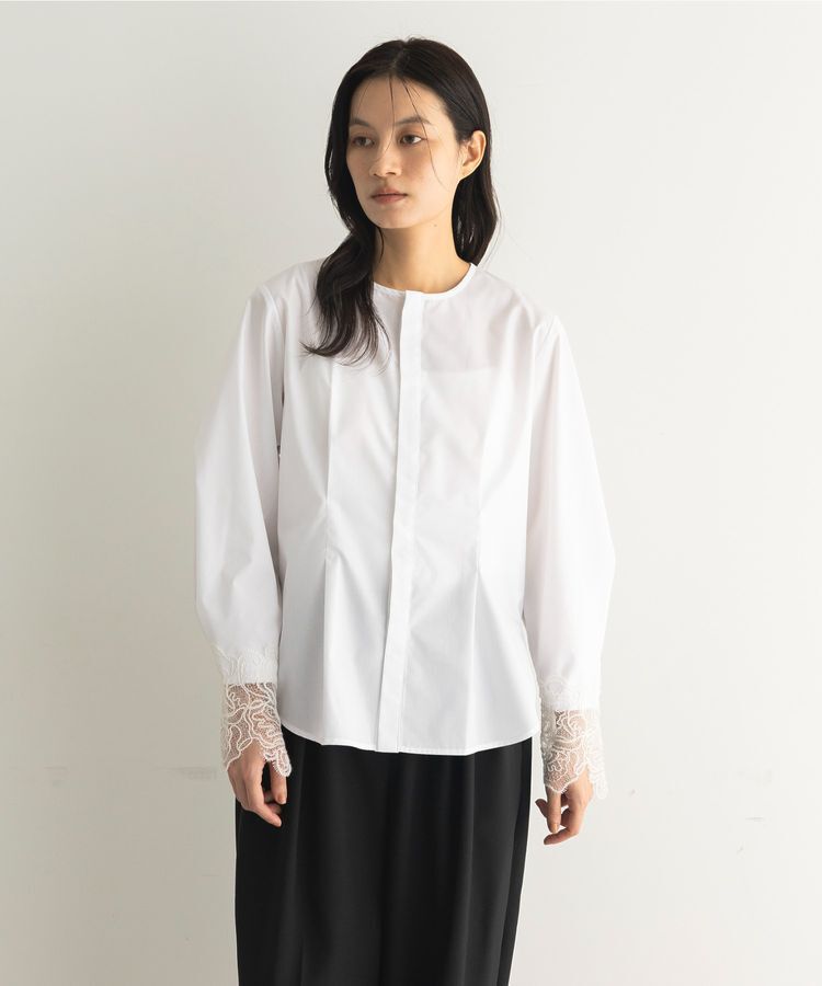 GARAGE OF GOOD CLOTHING「ムジレースカフスタックブラウス」|シャツ・ブラウス|White
