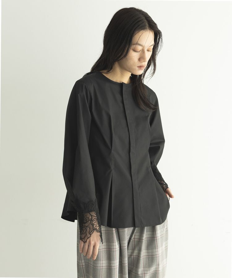 GARAGE OF GOOD CLOTHING「ムジレースカフスタックブラウス」|シャツ・ブラウス|Black