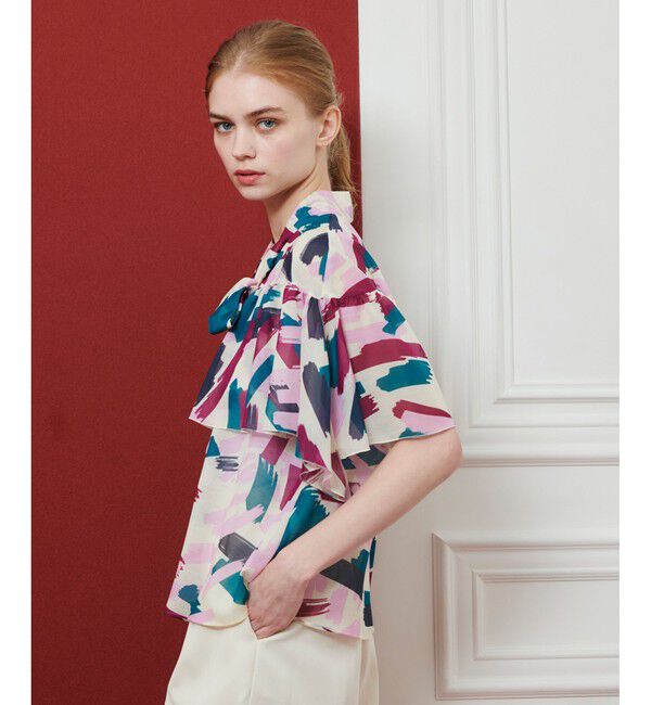 LOULOU WILLOUGHBY「【LOULOU WILLOUGHBY】ブラッシュプリントブラウス」|シャツ・ブラウス|