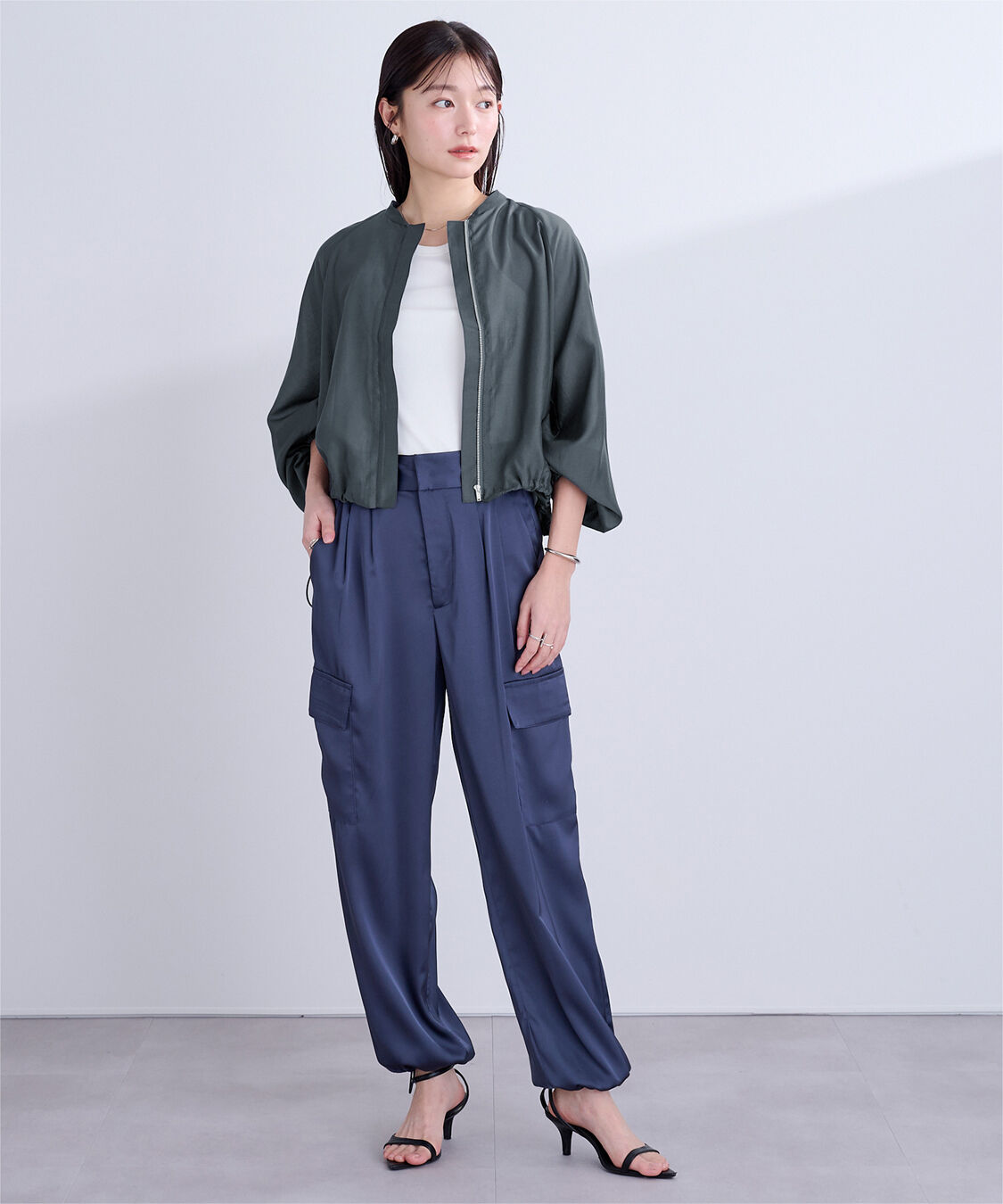 ur's「ドローストリングシアーブルゾン」|ブルゾン・スタジャン|