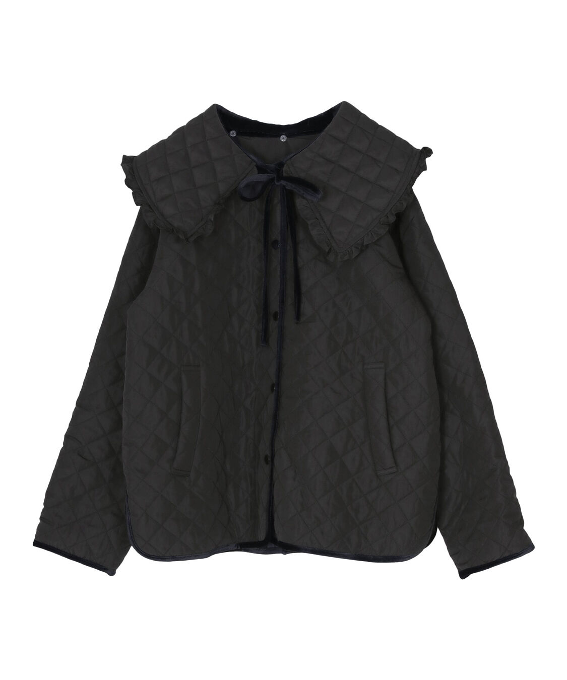 titivate「【高山直子さんコラボアイテム】襟付きキルティングジャケット」|ノーカラージャケット|