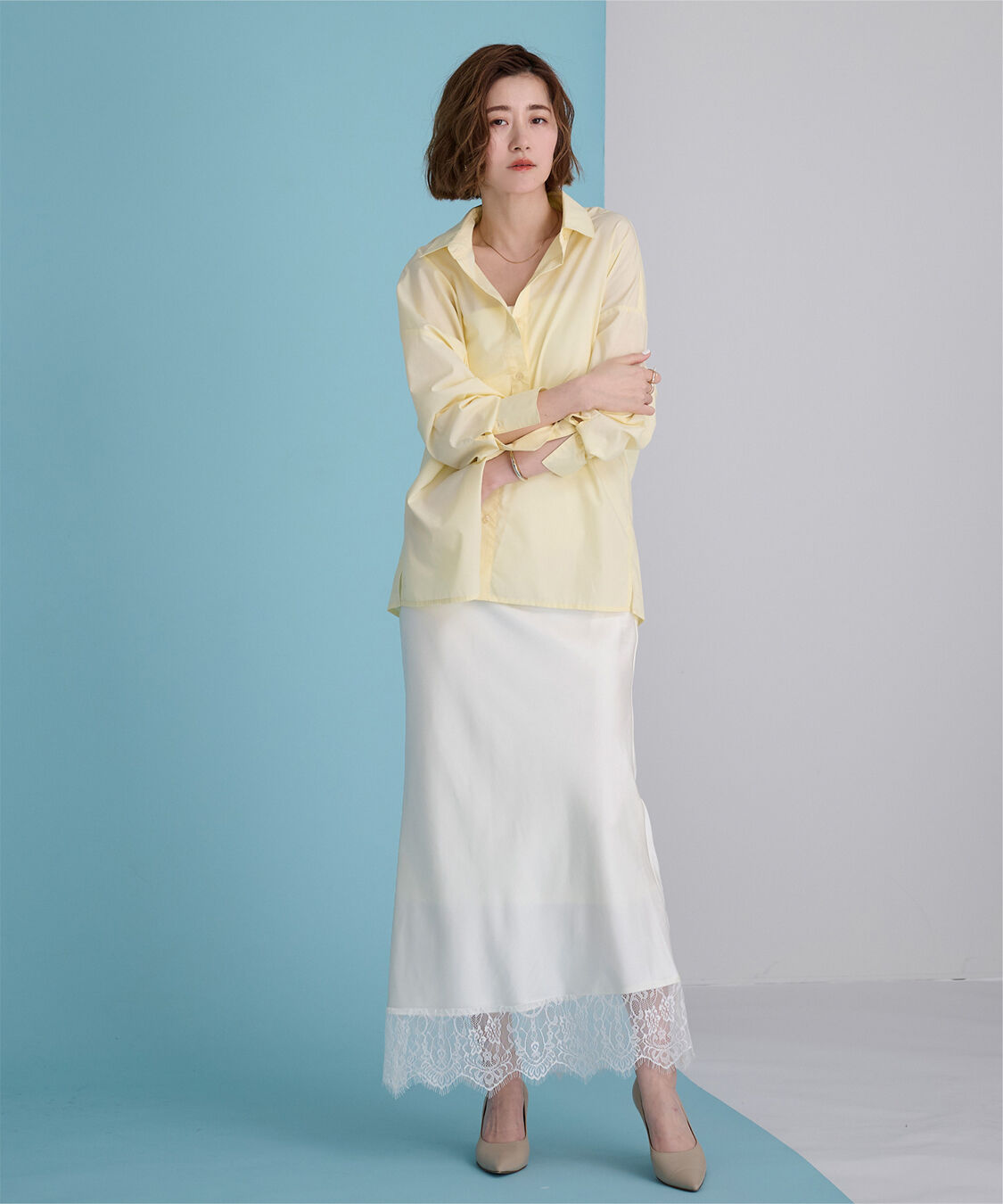 ur's「レースサテンマーメイドスカート」|スカート|