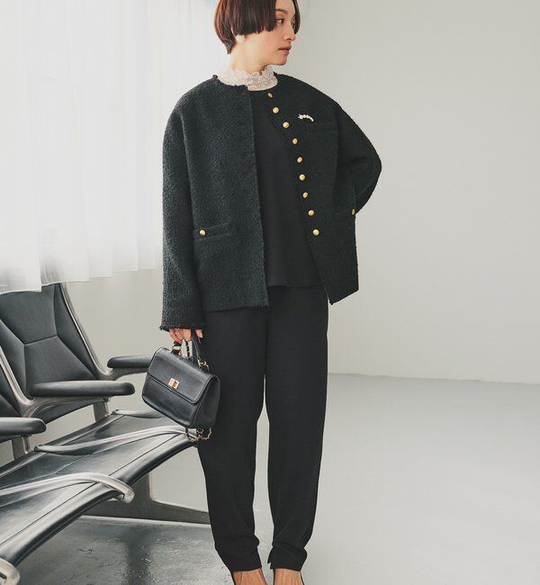  「【Du noir】ストレッチジョーゼットインスリットパンツ」|その他|