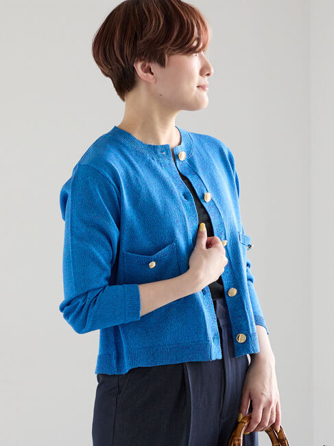 Te chichi「ハイツイストペーパータッチカーディガン」|カーディガン|ブルー