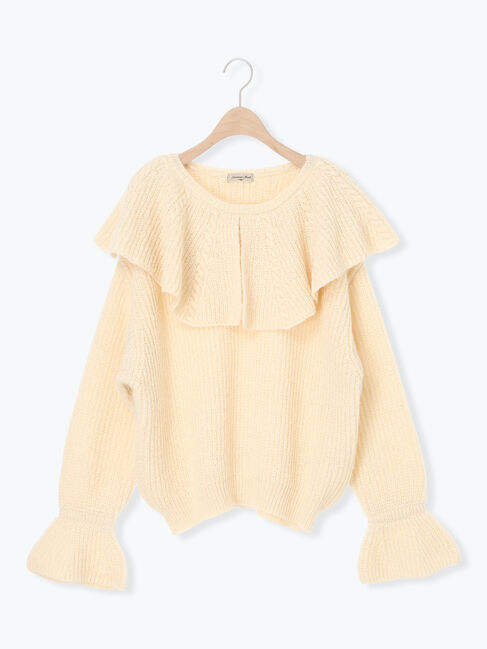 Samansa Mos2「フリルカラーニット」|ニット・セーター|