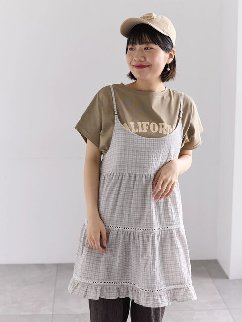 Samansa Mos2「《新色追加》はしごレースティアードキャミチュニック」|シャツ・ブラウス|ベージュ