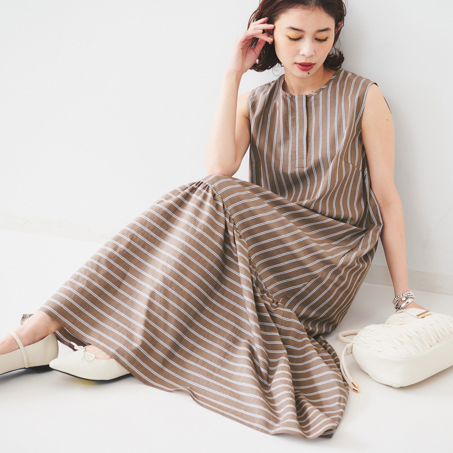 UNTITLED「【洗える/夏ワンピ】ストライプワンピース」|ワンピース|トープ(354)