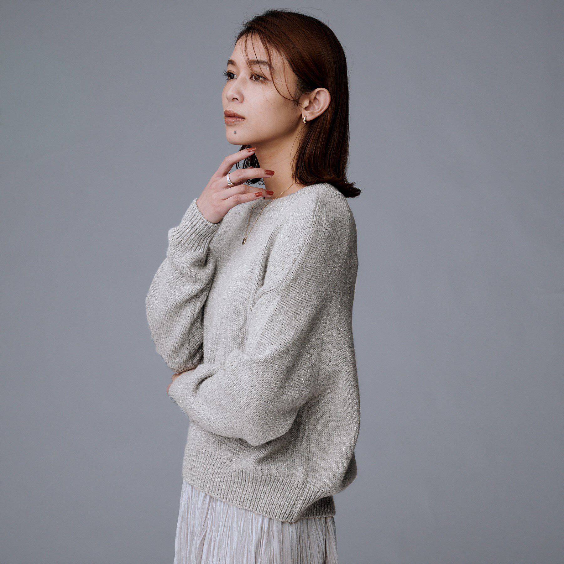 UNTITLED「【セットアップ可/ゆったり】ウール混ラメニット」|ニット・セーター|