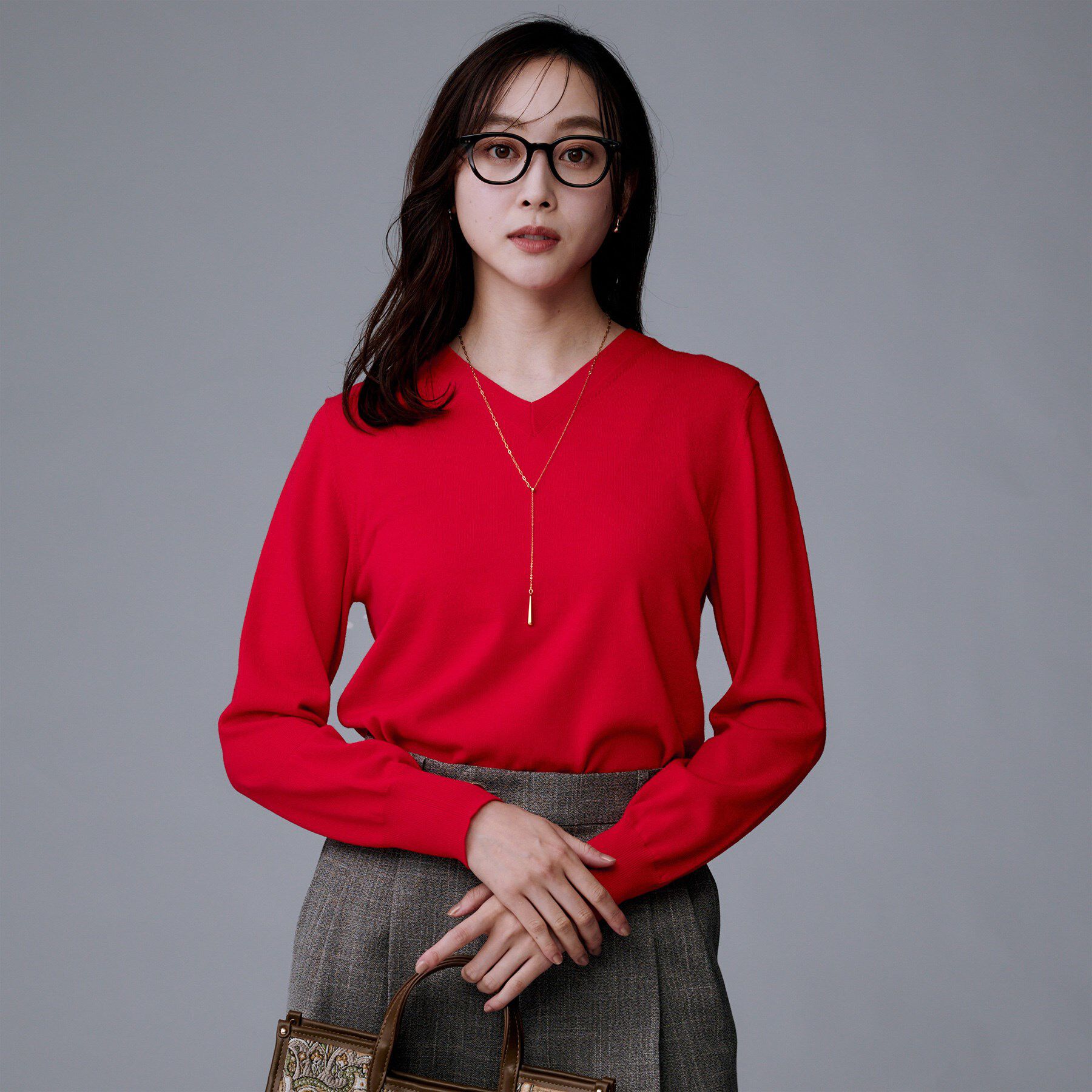 UNTITLED「【洗える/ウール100%】Vネックウールニット」|ニット・セーター|