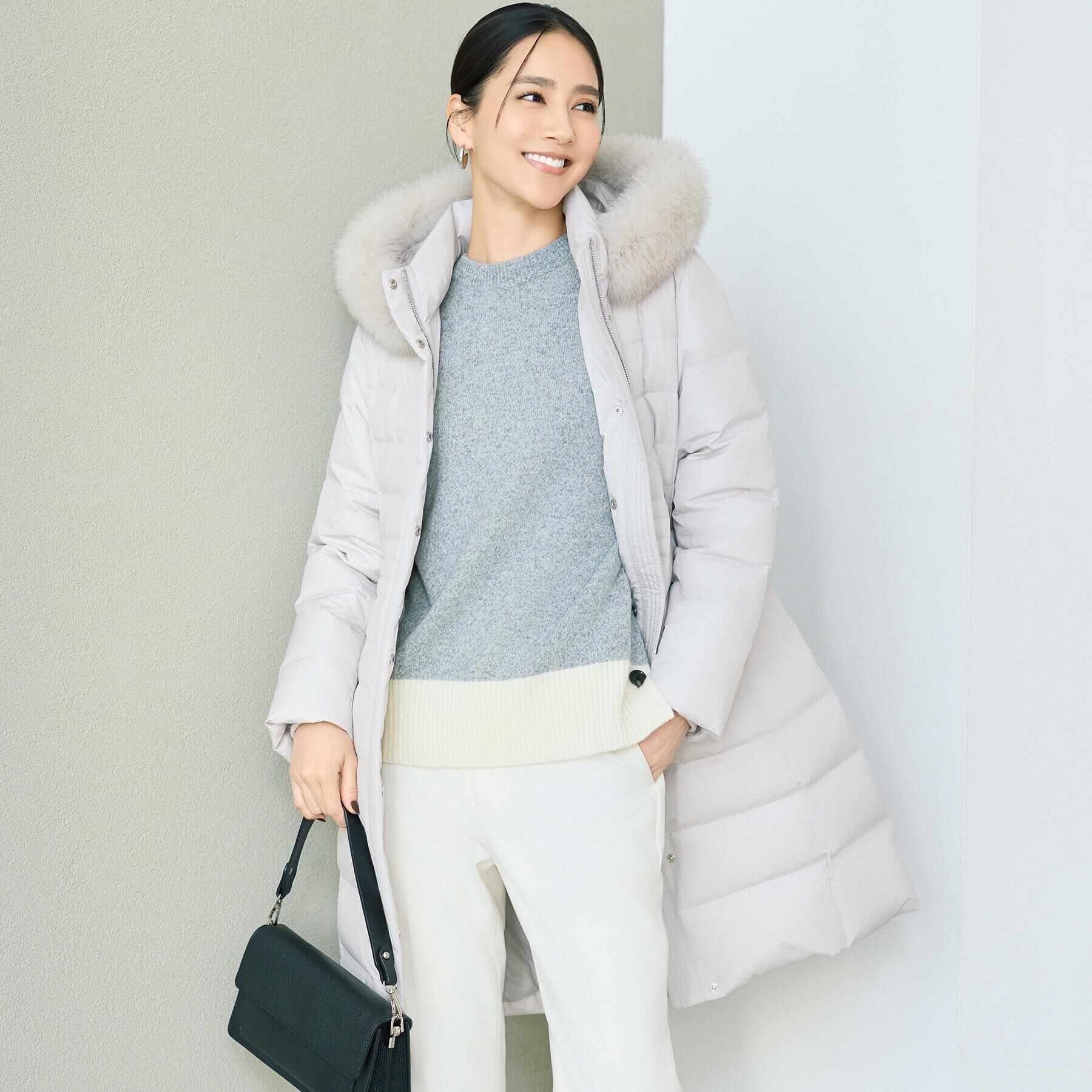 UNTITLED「【はっ水機能/フード取り外し可/防寒】ロングダウンコート」|ダウン|