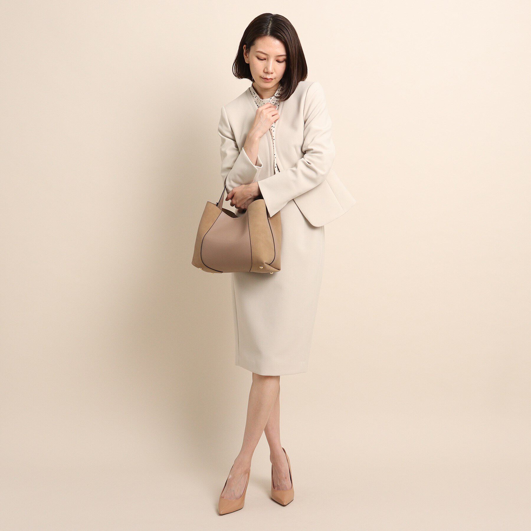 COUP DE CHANCE「【2WAY】フェイクスエードコンビ ワンハンドルバッグ」|ショルダー・メッセンジャー|