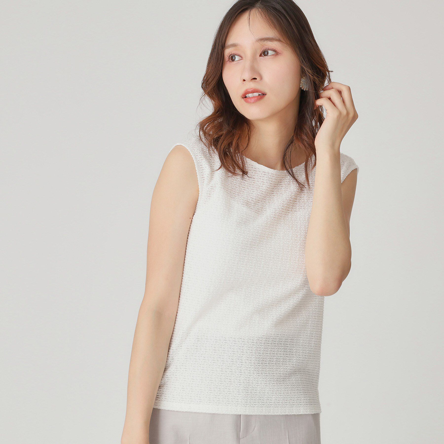 COUP DE CHANCE「【手洗い可／日本製】ジャカードジャージトップス」|Tシャツ・カットソー|