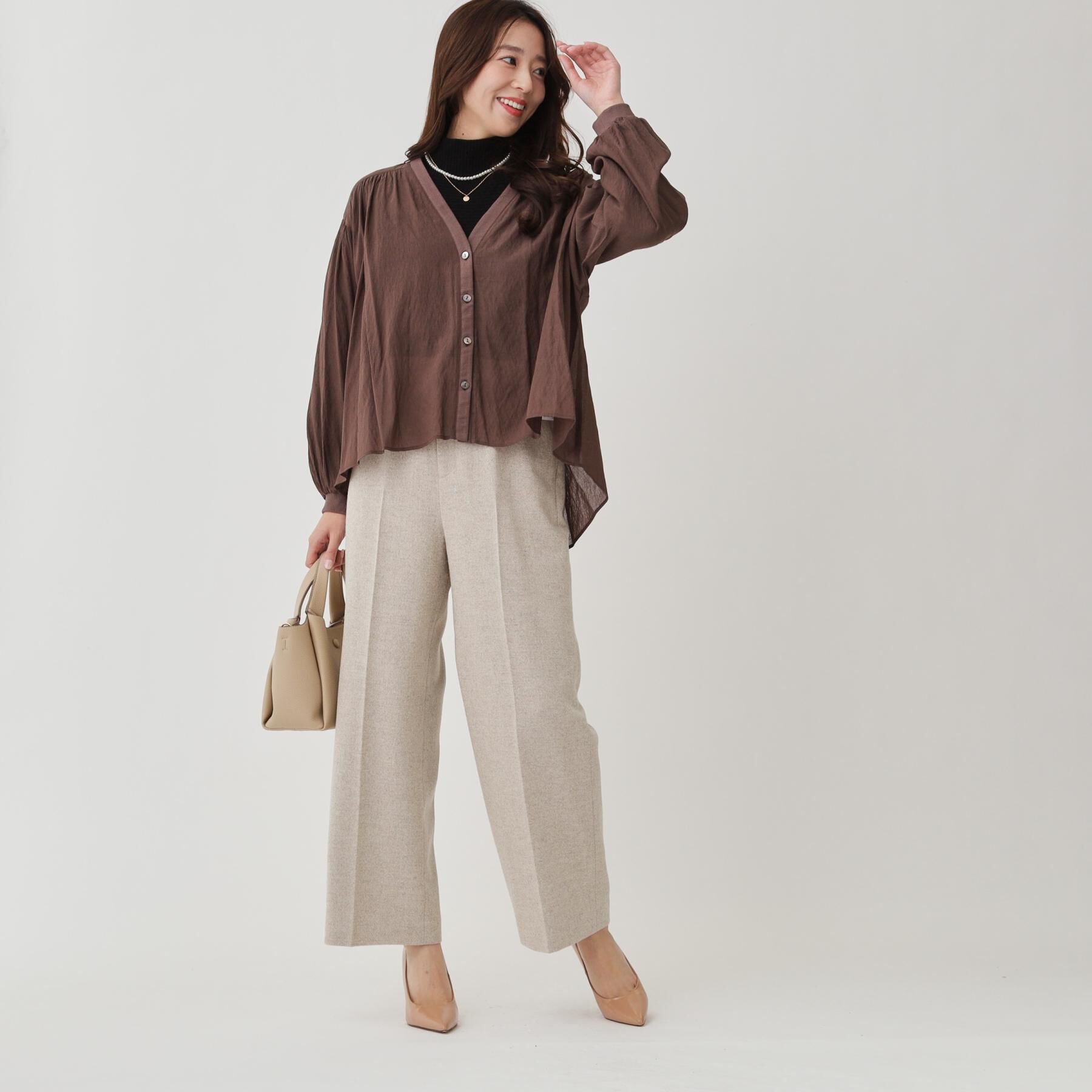 COUP DE CHANCE「【手洗い可】エアリーなシャツ風カーディガン」|カーディガン|