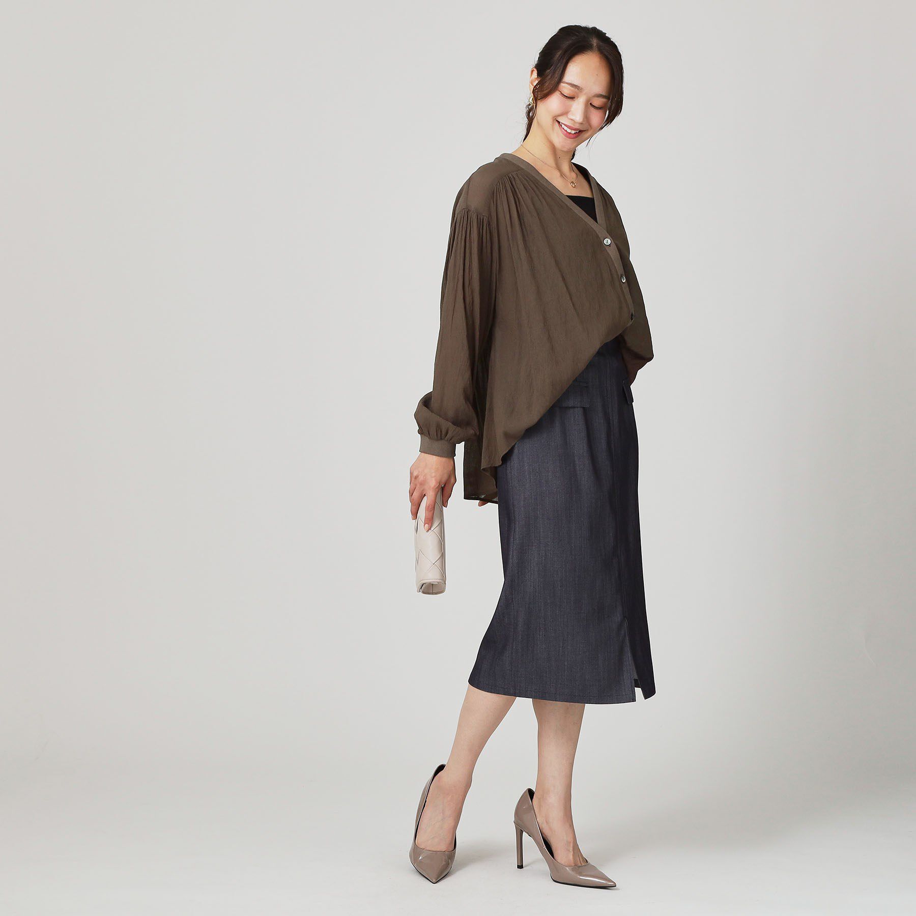 COUP DE CHANCE「【手洗い可】エアリーなシャツ風カーディガン」|カーディガン|