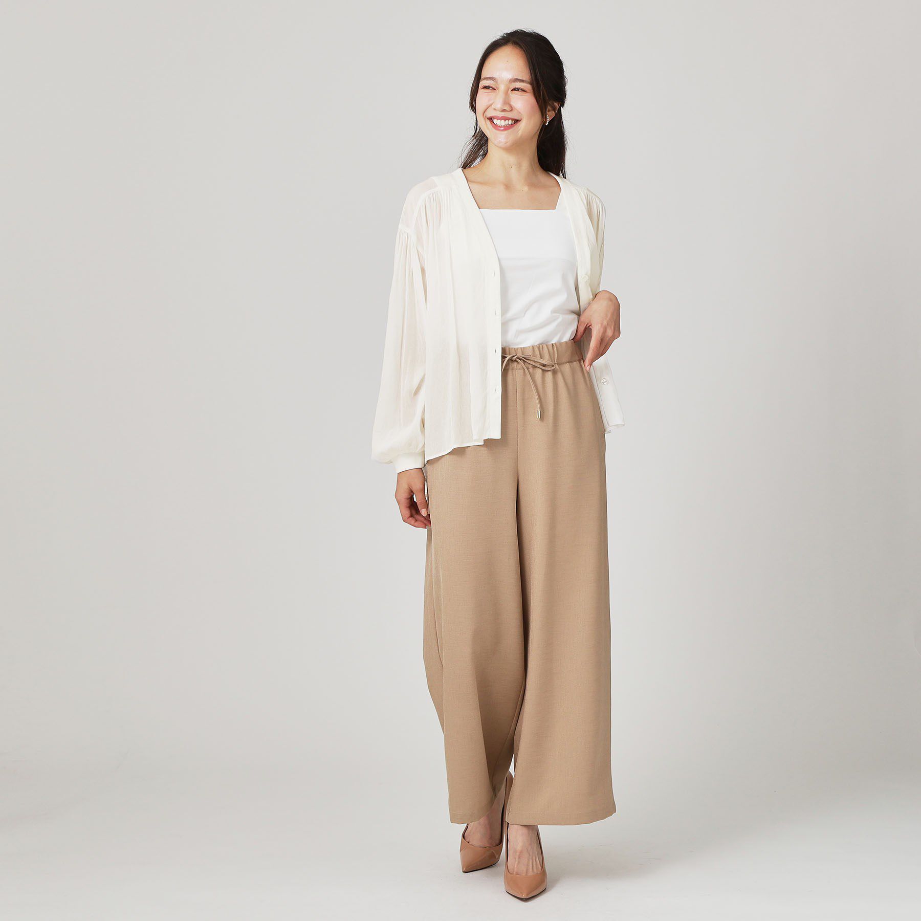 COUP DE CHANCE「【手洗い可】エアリーなシャツ風カーディガン」|カーディガン|