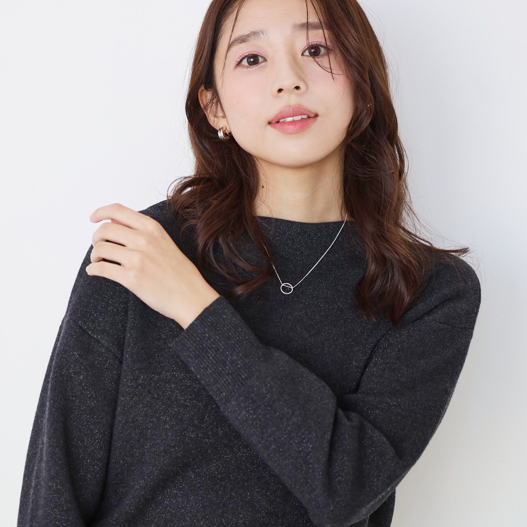 COUP DE CHANCE「【手洗い可】ラメ混ニットトップス」|ニット・セーター|