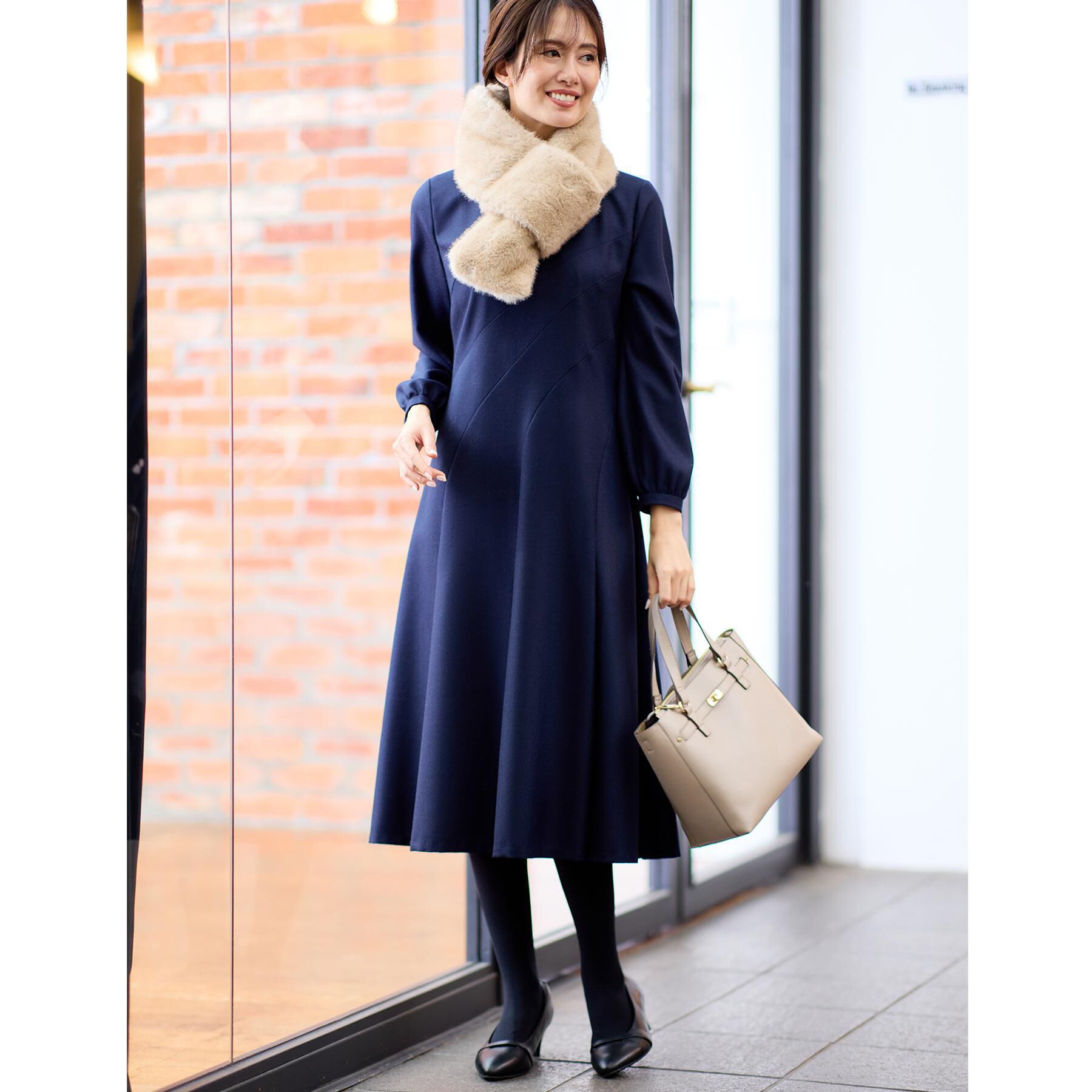 Reflect「【コーディネートのアクセントに◎】リバーシブルフェイクファーストール」|ストール|