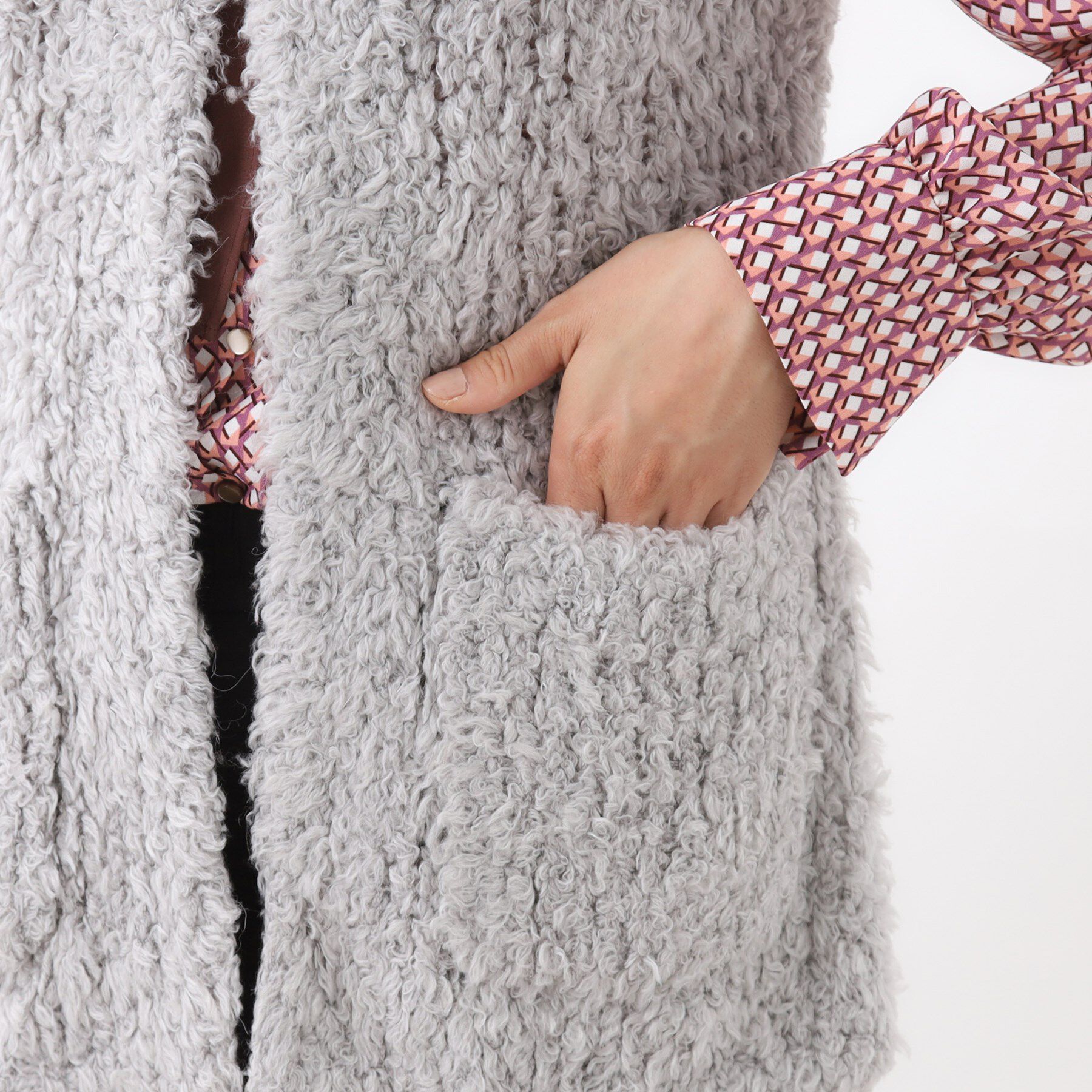 Reflect「【秋映え／ふんわり軽い／ゆったりシルエット】ファンシーヤーンベスト」|ベスト・ジレ|