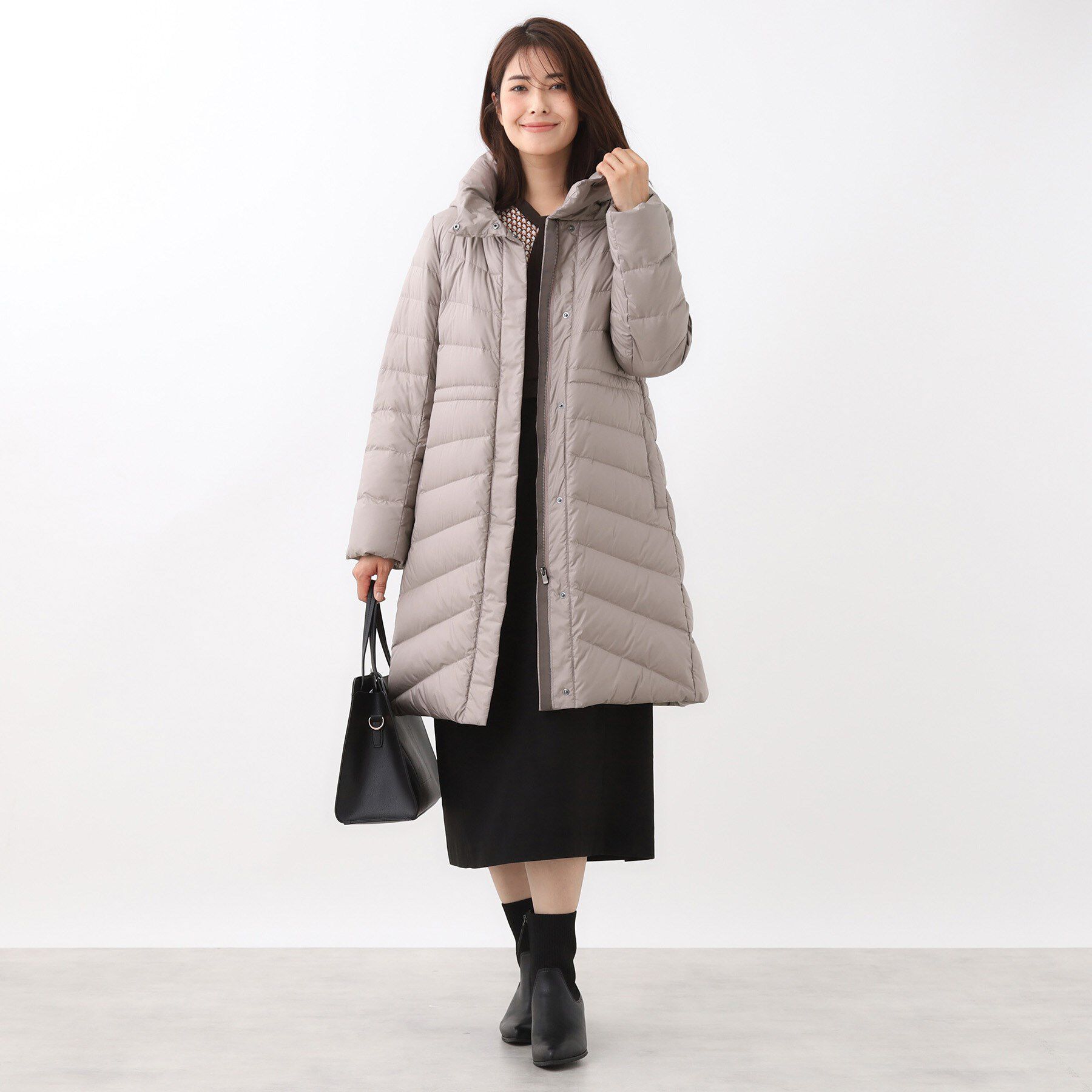 Reflect「【定番人気／ウエスト調整可】フーデッドロングダウンコート」|ダウン|