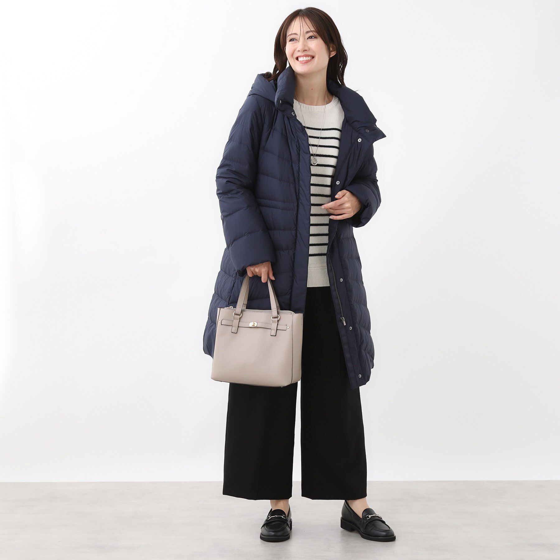 Reflect「【定番人気／ウエスト調整可】フーデッドロングダウンコート」|ダウン|