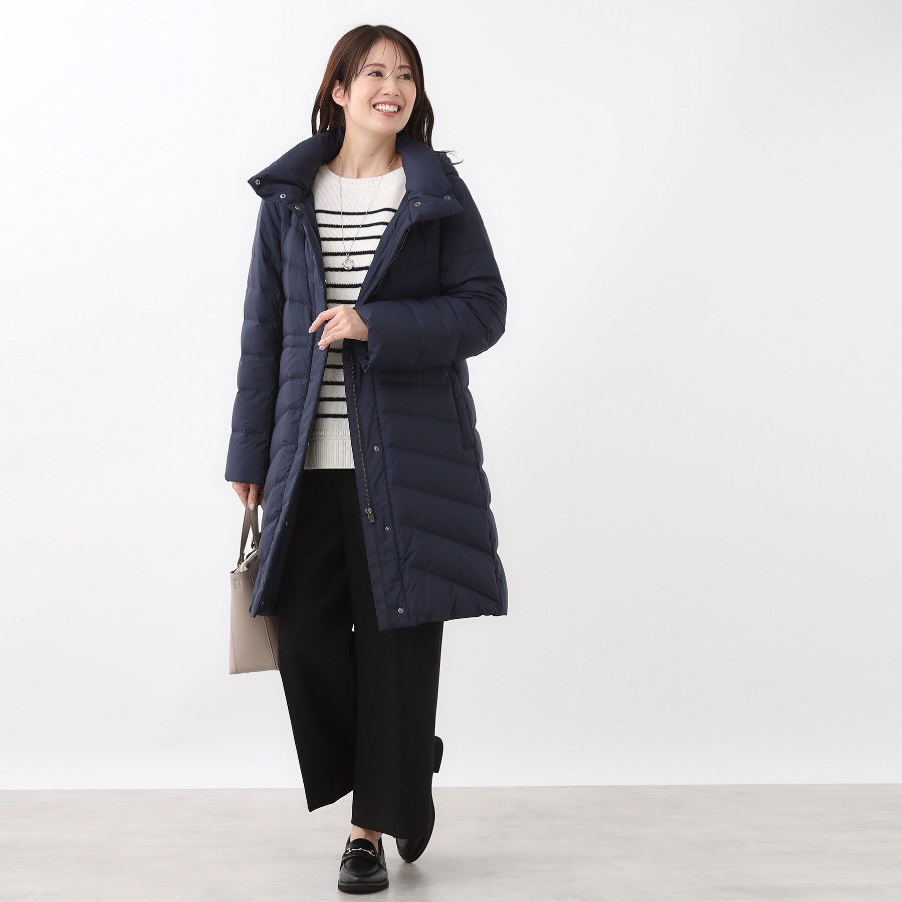 Reflect「【定番人気／ウエスト調整可】フーデッドロングダウンコート」|ダウン|