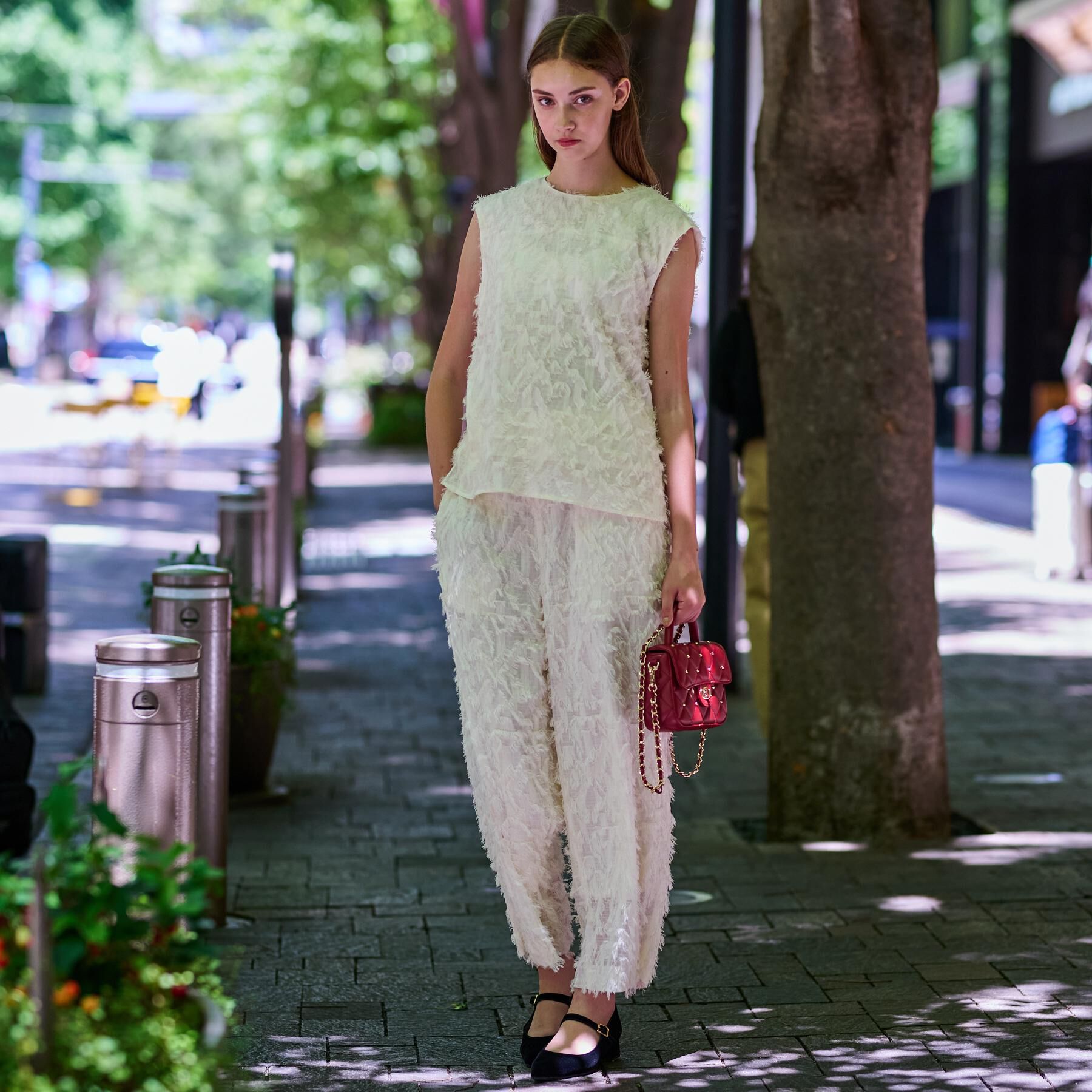 DRESSTERIOR「【セットアップ可/トレンド】カットジャカードフレンチスリーブブラウス」|シャツ・ブラウス|